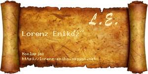 Lorenz Enikő névjegykártya